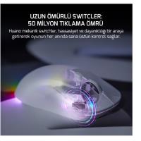 GAMEPOWER FENIX GAMING RGB 24.000DPI Triple Mode (Kablolu/Bluetooth/2.4G) Beyaz Gaming Mouse